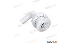 Passa-casco 90º com Grelha 1"Passa-casco de plástico reforçado 1" (cotovelo 90º). Com grelha integrada para tomada de água. Rosc