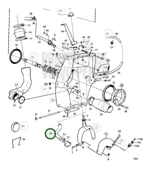 TUYAU D'EAU VOLVO 875822 REC875822Tuyau d'eau pour moteurs Volvo Penta AQ, AQAD, AQD, 230, 250 et séries B. Composant de refroid