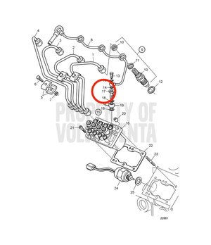 Tornillo Hueco Original Volvo Penta 3580628