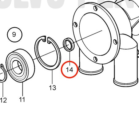 Anel de vedação original Volvo Penta VOP3583992 | D2-75