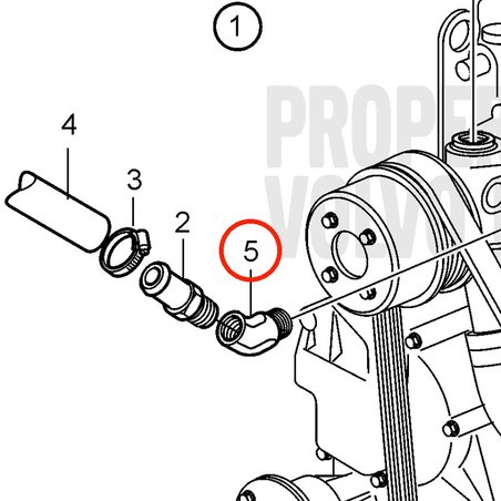 Mamelon coudé d'origine Volvo Penta VOP981883 | D2-55