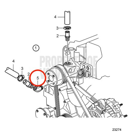 Mamelon coudé d'origine Volvo Penta VOP981883 | D2-55