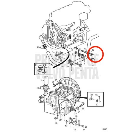 Tuerca Original Volvo Penta VOP3583789 | D2-75