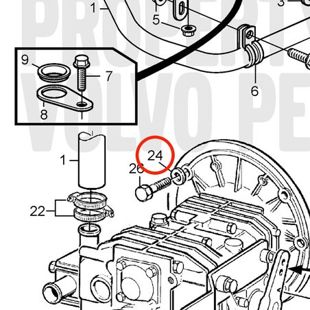 Arruela Volvo Penta original VOP955896 | D2-75