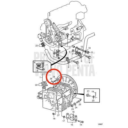 Arruela Volvo Penta original VOP955896 | D2-75