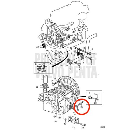 Espárrago Original Volvo Penta VOP953288 | D2-75