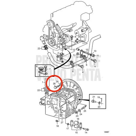 Original Volvo Penta Sechskantschraube VOP940134 | D2-75