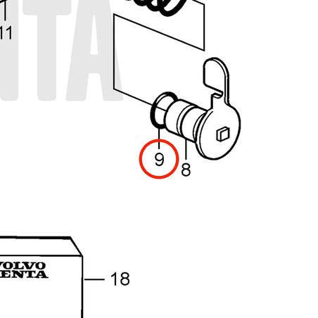 Anel de vedação original Volvo Penta VOP3580197 | MD2030