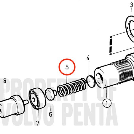 Ressort d'origine Volvo Penta VOP3580633 | D2-75