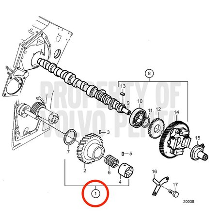 Engrenage d'origine Volvo Penta VOP3580569 | D2-75