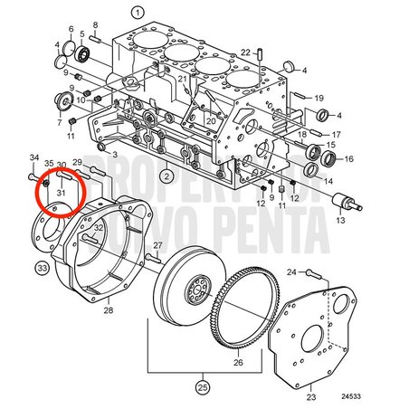 Tornillo Original Volvo Penta VOP11998890 | D2-75