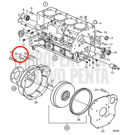 Parafuso original Volvo Penta VOP3583727 | D2-75