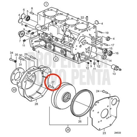 Original Volvo Penta Schraube VOP3580561 | D2-75