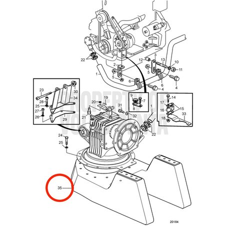 Supporto motore originale Volvo Penta VOP3842285 | D2-75