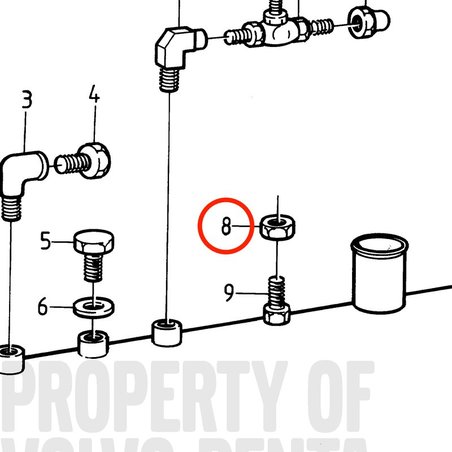 Porca hexagonal original Volvo Penta VOP940197 | MD2030