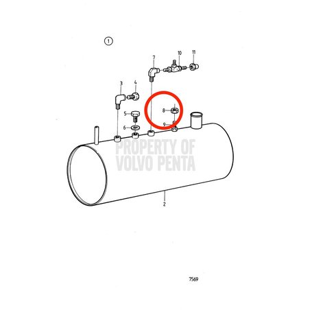 Porca hexagonal original Volvo Penta VOP940197 | MD2030