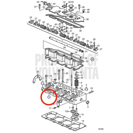 Cabeça de cilindro original Volvo Penta VOP3809611 | D2-55