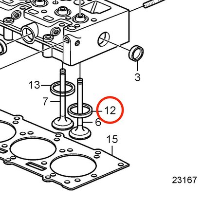 Assento de válvula genuíno Volvo Penta VOP3842086 | D2-75