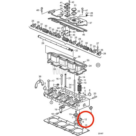 Assento de válvula genuíno Volvo Penta VOP3842086 | D2-75