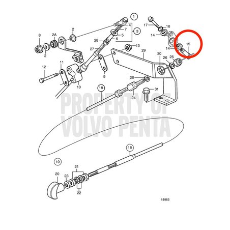 Trava de cabo original Volvo Penta VOP861479 | MD2030