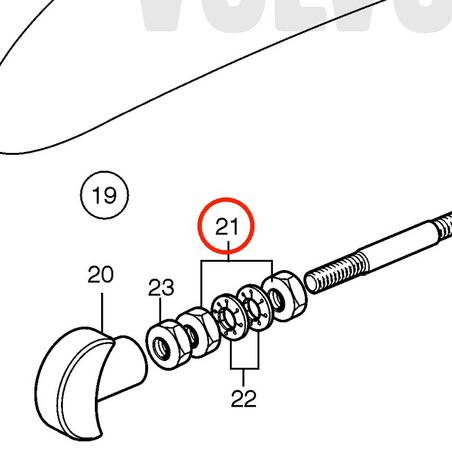 Porca hexagonal original Volvo Penta VOP955857 | MD2030