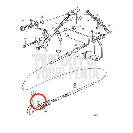 Porca hexagonal original Volvo Penta VOP955844 | MD2030