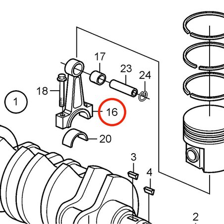 Biela original Volvo Penta VOP3583683 | D2-75