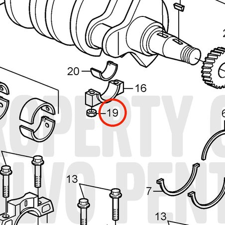 Porca Volvo Penta original VOP3580555 | D2-75