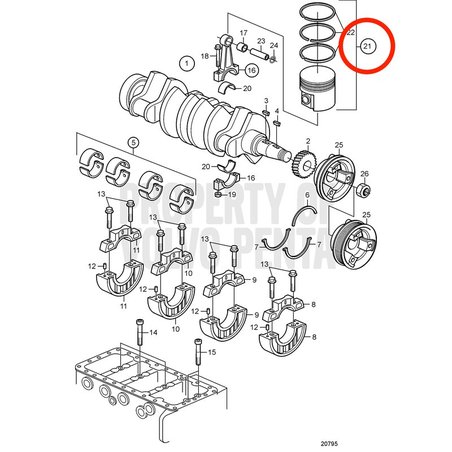 Kit pistone originale Volvo Penta VOP21318269 | D2-55