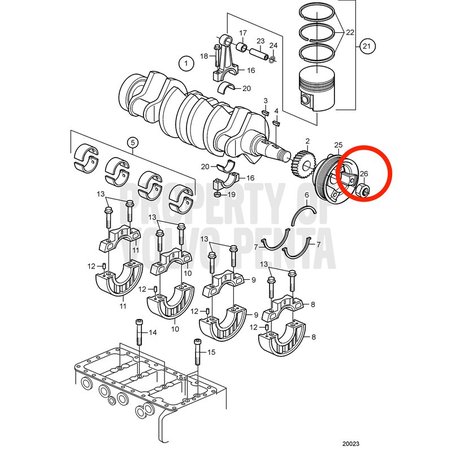 Porca Volvo Penta original VOP3580563 | D2-75