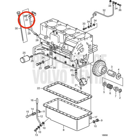 Vis hexagonale d'origine Volvo Penta VOP21246643 | D2-55