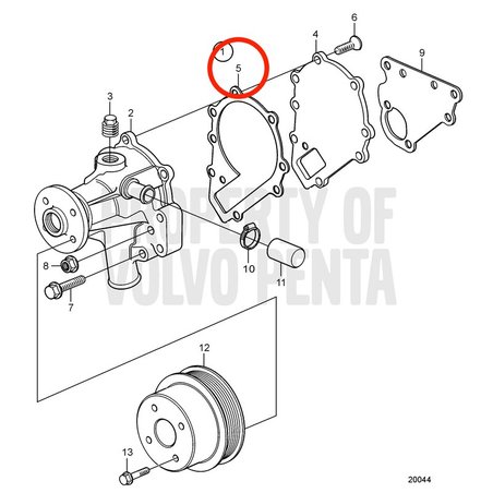 Original Volvo Penta Dichtung VOP3580576 | D2-75