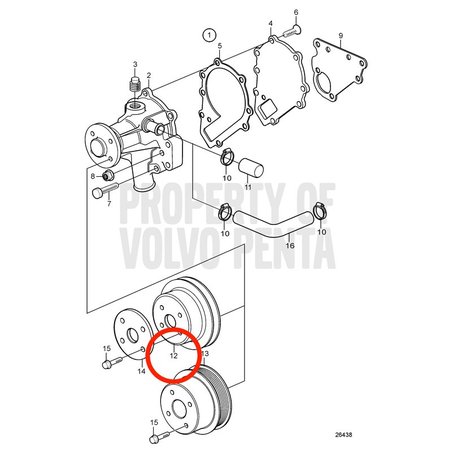 Polia original Volvo Penta VOP3580579 | D2-55