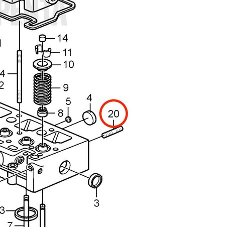 Parafuso prisioneiro original Volvo Penta VOP3580520 | D2-75