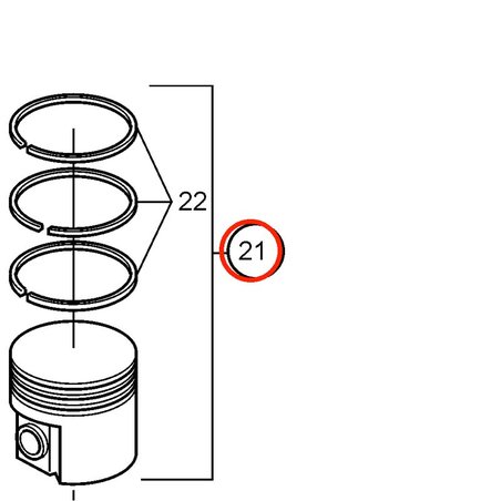 Conjunto de pistão original Volvo Penta VOP21301841 | D2-75