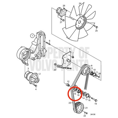 Poulie de courroie de distribution d'origine Volvo Penta VOP844048 | MD2010