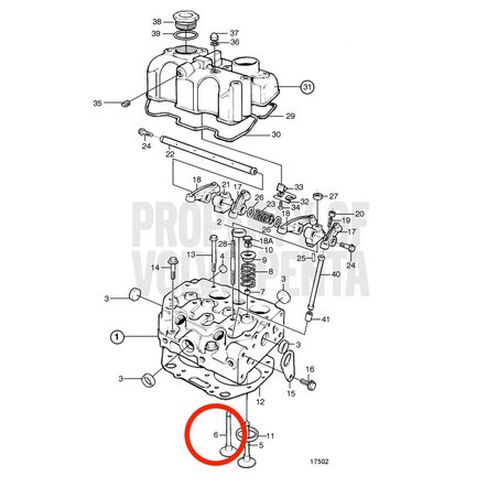 Válvula de escape original Volvo Penta VOP861859 | MD2010B