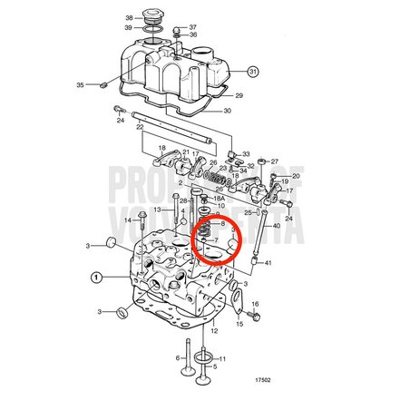 Retén Vástago Válvula Original Volvo Penta VOP861860 | MD2010