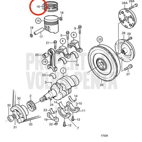 Juego Aro de Pistón Original Volvo Penta VOP861955 | MD2010