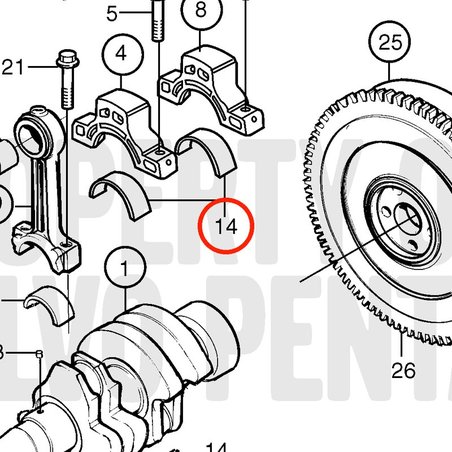 Conjunto de rolamentos principais originais Volvo Penta VOP876659 | MD2010