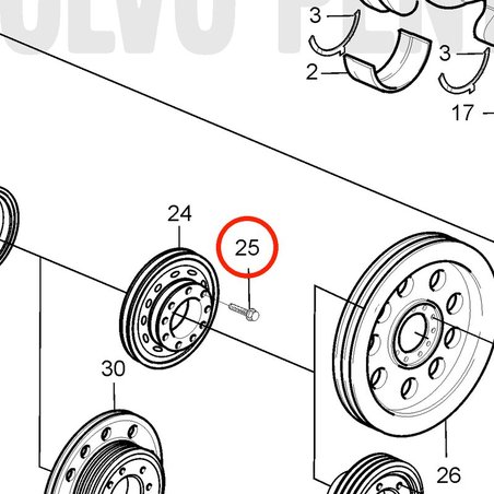 Vite esagonale originale Volvo Penta VOP888712 | MD2010