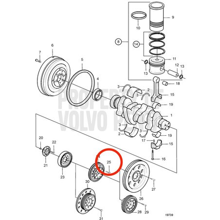 Vite esagonale originale Volvo Penta VOP888712 | MD2010