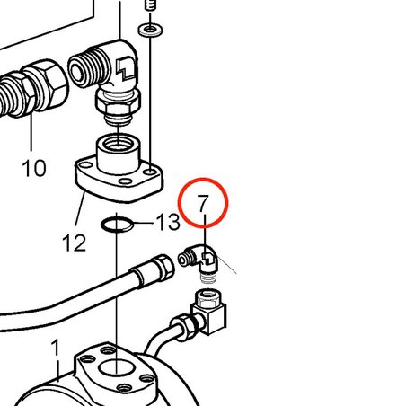 Nipplo angolare originale Volvo Penta VOP957107 | MD2010