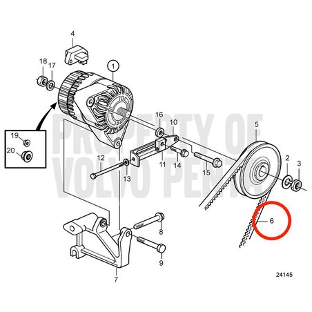 Correa Trapezoidal Original Volvo Penta VOP968933 | MD2010
