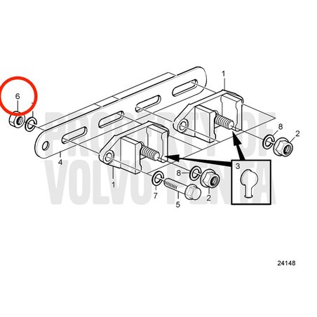 Original Volvo Penta Flanschmutter VOP990938 | MD2010