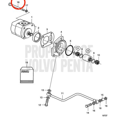 Original Volvo Penta Sechskantschraube VOP3586609 | MD2010