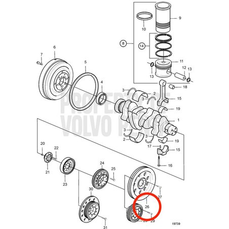 Puleggia originale Volvo Penta VOP3588090 | MD2010