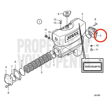 Original Volvo Penta Endabdeckung VOP3838334 | MD2010