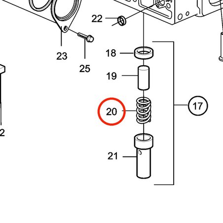Molla di pressione originale Volvo Penta VOP20405896 | MD2010