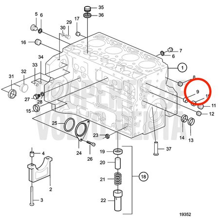 Manchon de guidage d'origine Volvo Penta VOP20405906 | MD2010